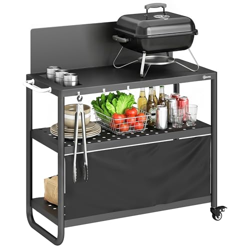 Chariot de Barbecue en Acier Mobile Chariot de Barbecue en Acier Mobile