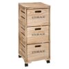 Chiffonnier 3 Tiroirs en Bois sur Roues Chiffonnier 3 Tiroirs en Bois sur Roues