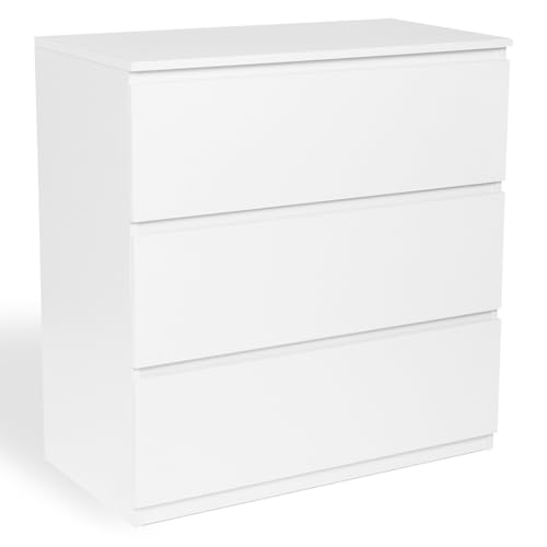 Commode 3 Tiroirs TOMI Bois Blanc Commode 3 Tiroirs TOMI Bois Blanc