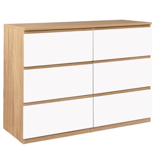 Commode 6 tiroirs TOMI en Bois Blanc Commode 6 tiroirs TOMI en Bois Blanc