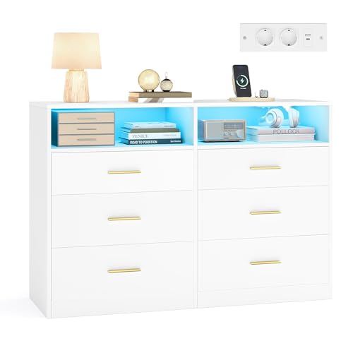 Commode LED avec Multiprise Intégrée Commode LED avec Multiprise Intégrée
