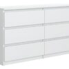 Commode MebLocker 6 Tiroirs Blanc 120 cm