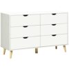 Commode Moderne 6 Tiroirs en Blanc
