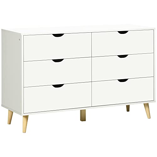 Commode Moderne 6 Tiroirs en Blanc Commode Moderne 6 Tiroirs en Blanc