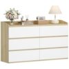 Commode moderne à 6 tiroirs en chêne Commode moderne à 6 tiroirs en chêne