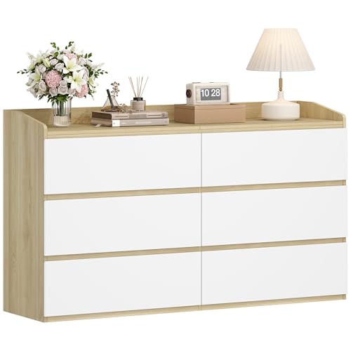 Commode moderne à 6 tiroirs en chêne Commode moderne à 6 tiroirs en chêne