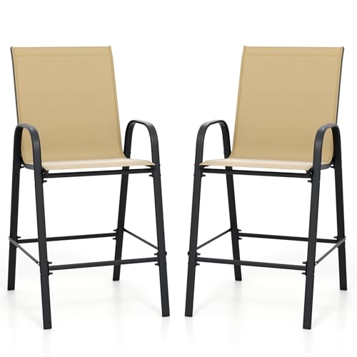 COSTWAY Lot de 2 Tabourets de Bar Exterieur COSTWAY Lot de 2 Tabourets de Bar Exterieur
