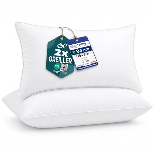Coussins Flowen Lot de 2 40x60 Blanc Coussins Flowen Lot de 2 40x60 Blanc