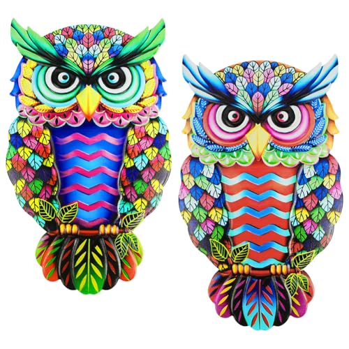 Décoration Murale Hibou en Métal Coloré Décoration Murale Hibou en Métal Coloré