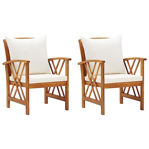 Ensemble de 2 Chaises de Jardin en Acacia Ensemble de 2 Chaises de Jardin en Acacia