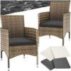 Ensemble de 2 Fauteuils Confortables en Rotin Ensemble de 2 Fauteuils Confortables en Rotin