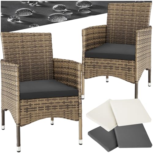 Ensemble de 2 Fauteuils Confortables en Rotin Ensemble de 2 Fauteuils Confortables en Rotin