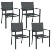Ensemble de 4 chaises de jardin grises Ensemble de 4 chaises de jardin grises