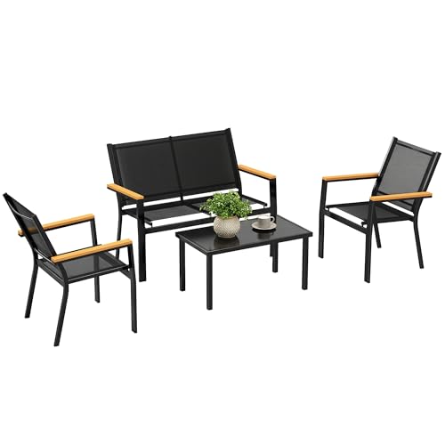 Ensemble de Jardin 4 pièces Noir Ensemble de Jardin 4 pièces Noir