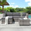 Ensemble de Jardin en Rotin avec Canapé Ensemble de Jardin en Rotin avec Canapé