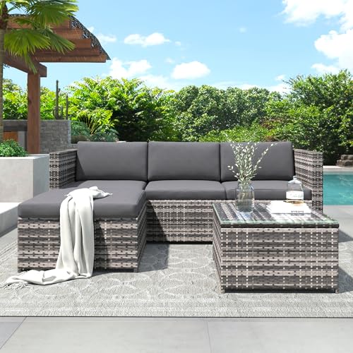 Ensemble de Jardin en Rotin avec Canapé Ensemble de Jardin en Rotin avec Canapé