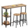 Ensemble Table de Bar avec 2 Tabourets Ensemble Table de Bar avec 2 Tabourets