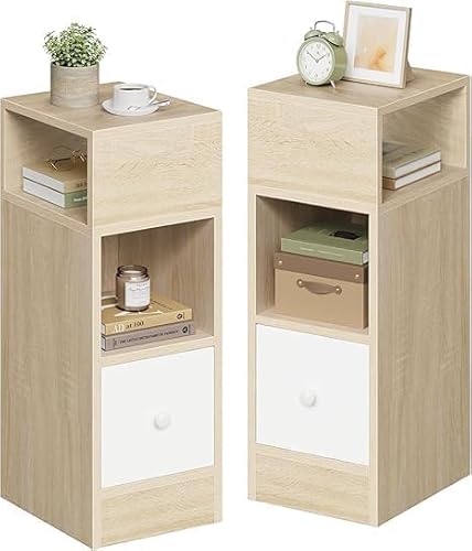 EUGAD Lot de 2 Tables de Chevet Étroite EUGAD Lot de 2 Tables de Chevet Étroite