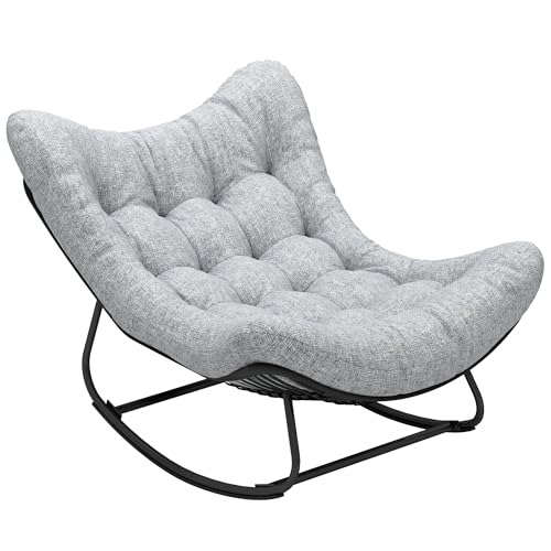 Fauteuil à Bascule en Forme d'œuf Gris Fauteuil à Bascule en Forme d'œuf Gris