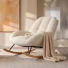 Fauteuil à Bascule Scandinave en Velours Fauteuil à Bascule Scandinave en Velours
