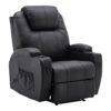 Fauteuil de Massage Électrique Inclinable Noir Fauteuil de Massage Électrique Inclinable Noir