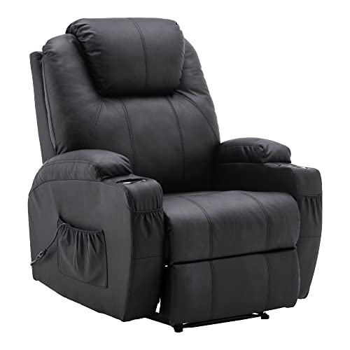Fauteuil de Massage Électrique Inclinable Noir Fauteuil de Massage Électrique Inclinable Noir