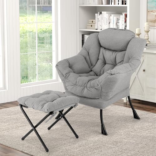 Fauteuil Salon Scandinave avec Repose-Pieds Fauteuil Salon Scandinave avec Repose-Pieds