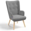 Fauteuil scandinave Ivar en tissu gris Fauteuil scandinave Ivar en tissu gris