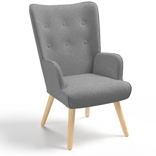 Fauteuil scandinave Ivar en tissu gris Fauteuil scandinave Ivar en tissu gris