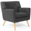 Fauteuil scandinave LIV en tissu gris Fauteuil scandinave LIV en tissu gris