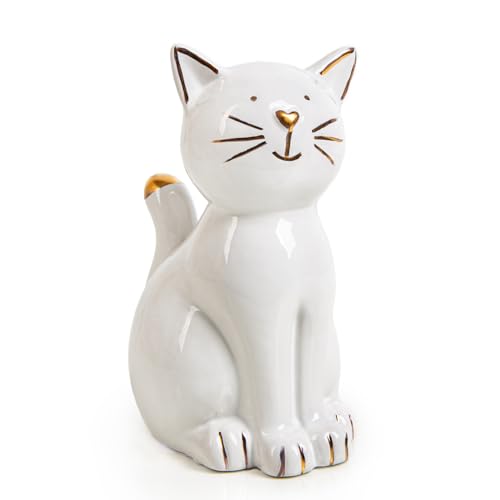 Figurine Élégante de Chat en Porcelaine Figurine Élégante de Chat en Porcelaine
