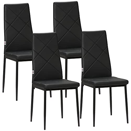 HOMCOM Lot de 4 Chaises Rembourrées Modernes HOMCOM Lot de 4 Chaises Rembourrées Modernes