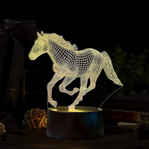 Lampe 3D Cheval avec 16 Couleurs Lampe 3D Cheval avec 16 Couleurs