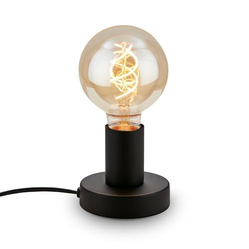 Lampe de chevet rétro noire E27 Lampe de chevet rétro noire E27