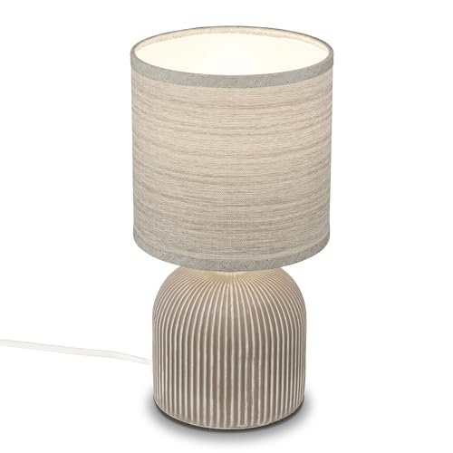 Lampe de table design en tissu marron Lampe de table design en tissu marron