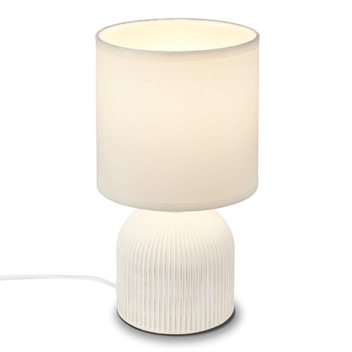 Lampe de table élégante en tissu blanc Lampe de table élégante en tissu blanc
