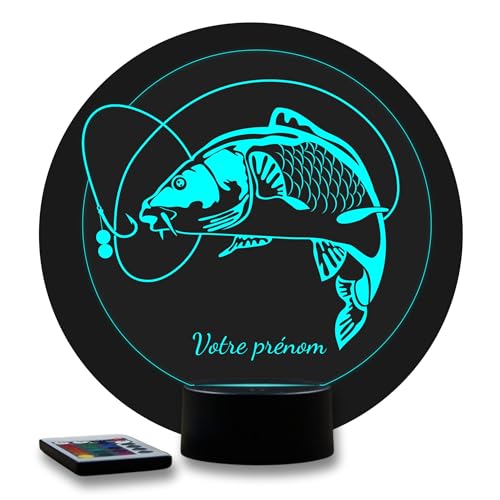 Lampe LED 3D Carpe Personnalisée Lampe LED 3D Carpe Personnalisée