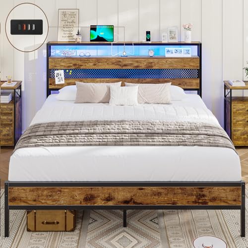 Lit 140 x 190 avec Multiprise et LED