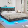 Lit 160x200 avec Éclairage LED Réglable
