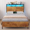 Lit 90x200 avec LED et Multiprise Lit 90x200 avec LED et Multiprise