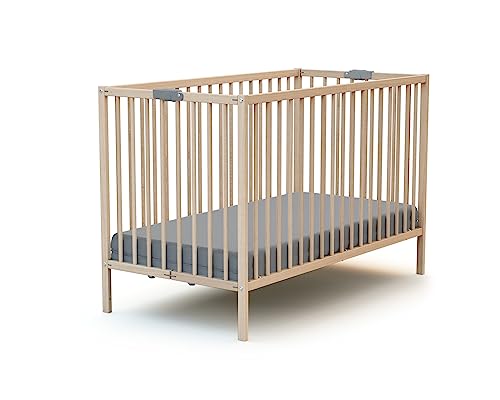 Lit Bébé Pliant en Bois 60x120cm Lit Bébé Pliant en Bois 60x120cm