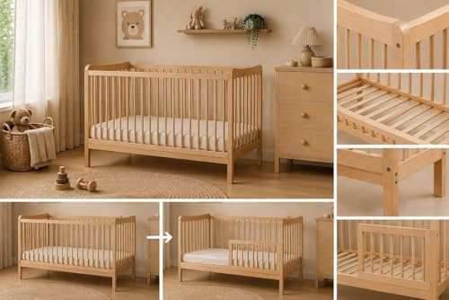 Lit Bébé Transformable Sasha 120x60 cm Lit Bébé Transformable Sasha 120x60 cm