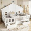 Lit Cabane pour Enfants avec Rangement Lit Cabane pour Enfants avec Rangement