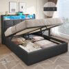 Lit Coffre 140x190 avec LED et Rangement