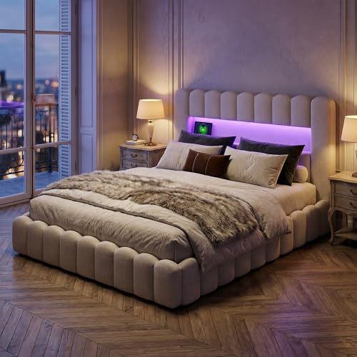 Lit Coffre 160x200 cm avec Éclairage LED