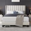 Lit Double Rembourré 140x200 cm Beige Lit Double Rembourré 140x200 cm Beige