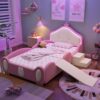 Lit Enfant en Bois avec Toboggan et LED Lit Enfant en Bois avec Toboggan et LED