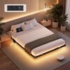 Lit Flottant LED 140 x 190 cm Noir Lit Flottant LED 140 x 190 cm Noir
