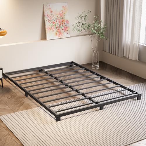 Lit Plateforme en Métal Noir 140 x 190 cm