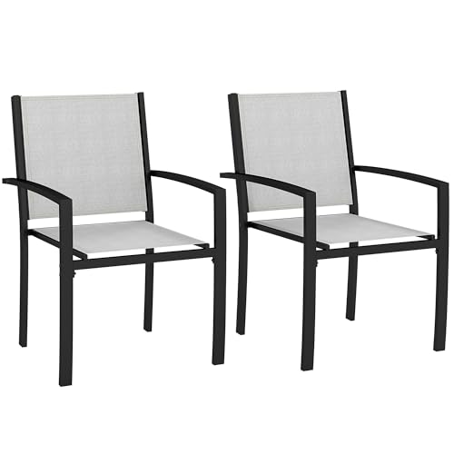 Lot de 2 chaises de jardin empilables Lot de 2 chaises de jardin empilables